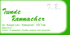 tunde rammacher business card